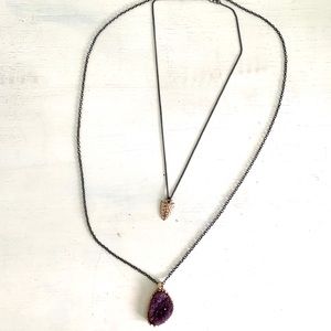 Purple stone layered necklace